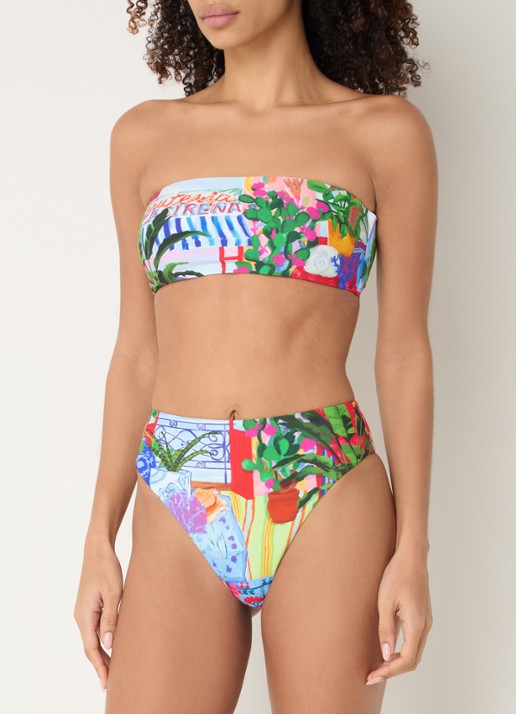 Seafolly La Boca high waisted bikinislip met print - voorkant 5 blauw