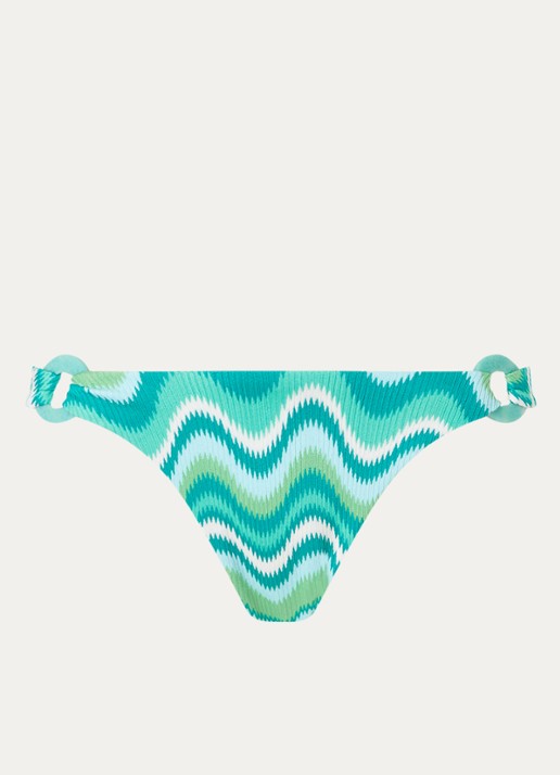 Seafolly Neue Wave brazilian bikinislip met print - voorkant groen