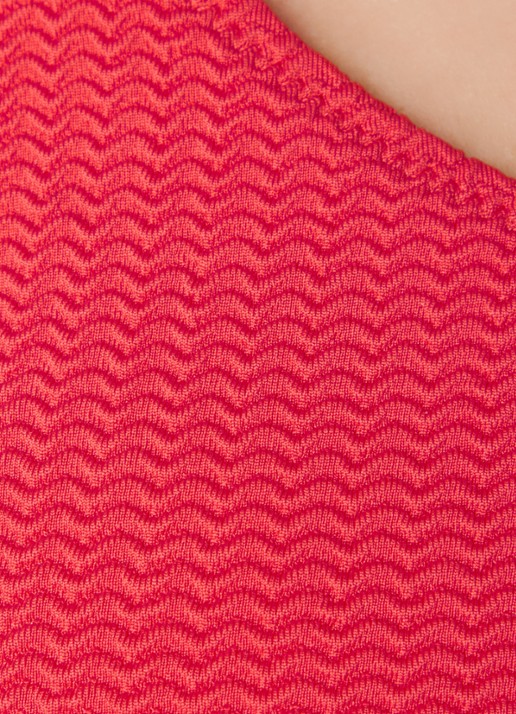Seafolly One shoulder bikinitop met uitneembare vulling en structuur - detail 2 rood