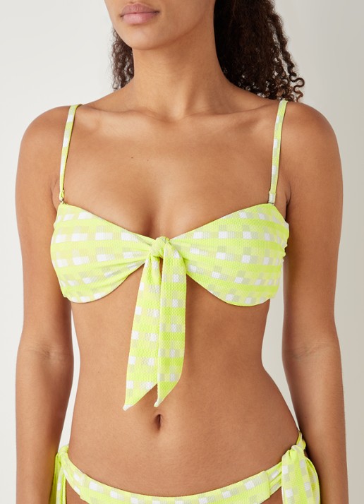 Seafolly Portofino bandeau bikinitop met uitneembare vulling - detail 4 citroengeel