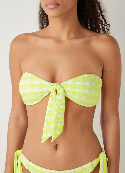 Seafolly Portofino bandeau bikinitop met uitneembare vulling - detail 5 citroengeel