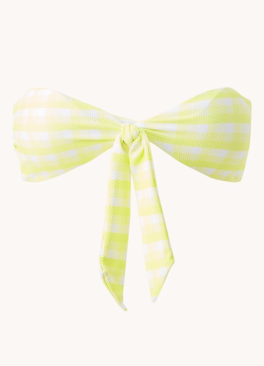 Seafolly Portofino bandeau bikinitop met uitneembare vulling - voorkant citroengeel
