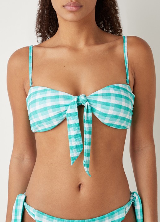 Seafolly Portofino bandeau bikinitop met uitneembare vulling - detail 4 groen