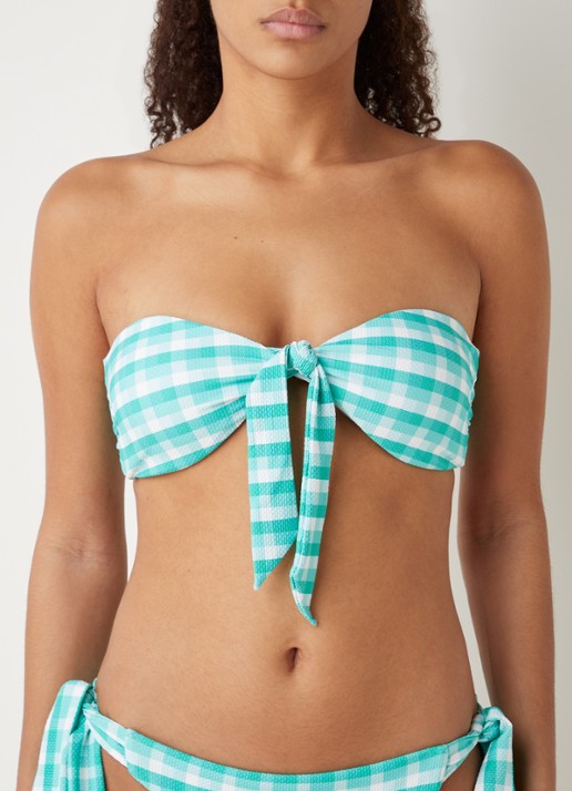 Seafolly Portofino bandeau bikinitop met uitneembare vulling - detail 5 groen