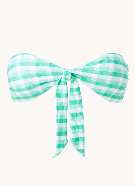 Seafolly Portofino bandeau bikinitop met uitneembare vulling - voorkant 2 groen