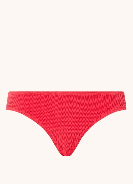 Seafolly Sea Dive bikinislip met structuur - voorkant steenrood