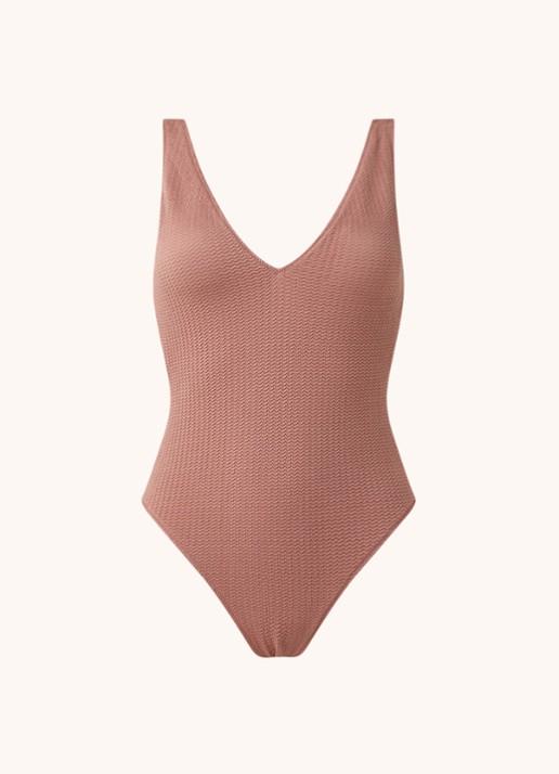 Seafolly Sea Dive voorgevormd badpak met structuur - voorkant 3 oudroze