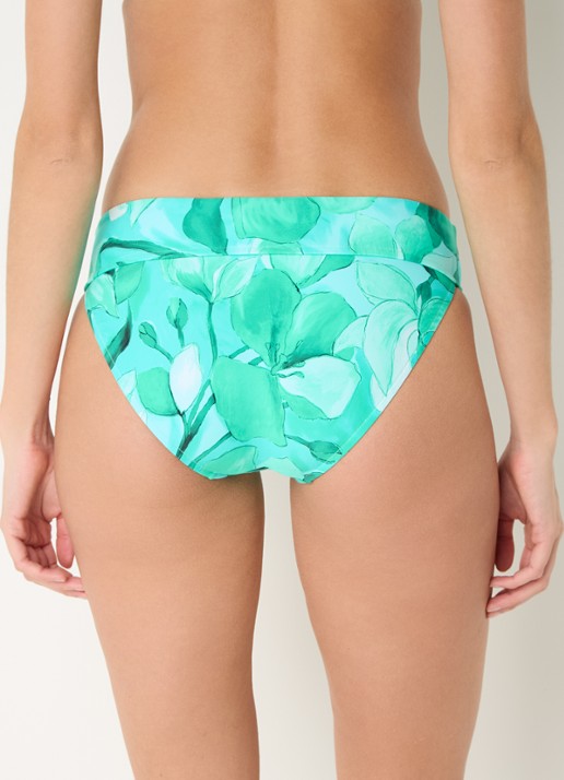 Seafolly Secret Garden bikinislip met bloemenprint - achterkant groen