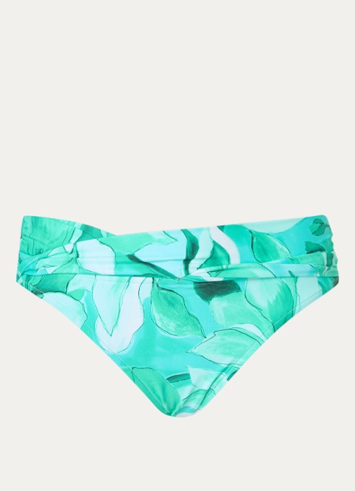Seafolly Secret Garden bikinislip met bloemenprint - voorkant 2 groen