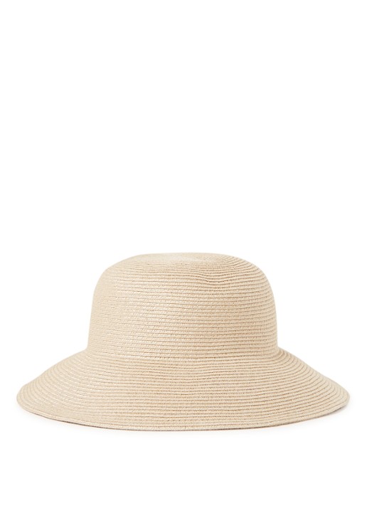 Seafolly Shady Lady hoed met lurex - voorkant beige