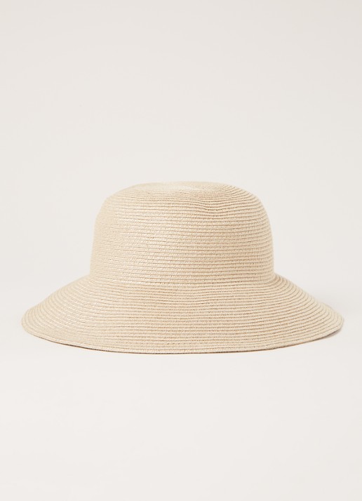 Seafolly Shady Lady hoed met lurex - voorkant 2 beige