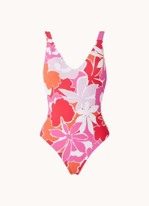 Seafolly SunDancer plunge badpak met uitneembare vulling - voorkant rood