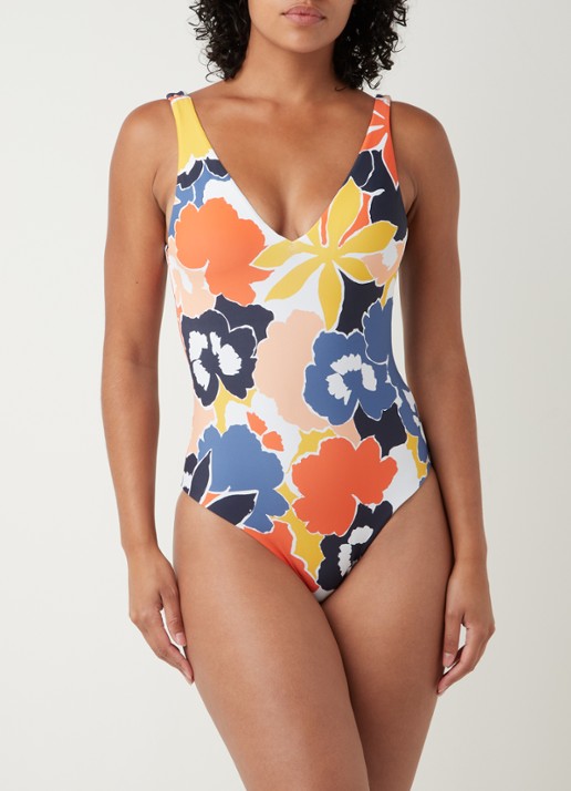 Seafolly SunDancer plunge badpak met uitneembare vulling - voorkant 2 blauw