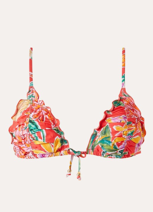 Seafolly Triangel bikinitop met uitneembare vulling - voorkant koraalrood