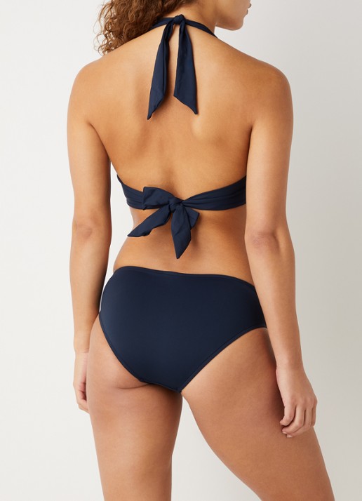 Seafolly Twist hipster bikinislip met plooidetail - achterkant 3 donkerblauw