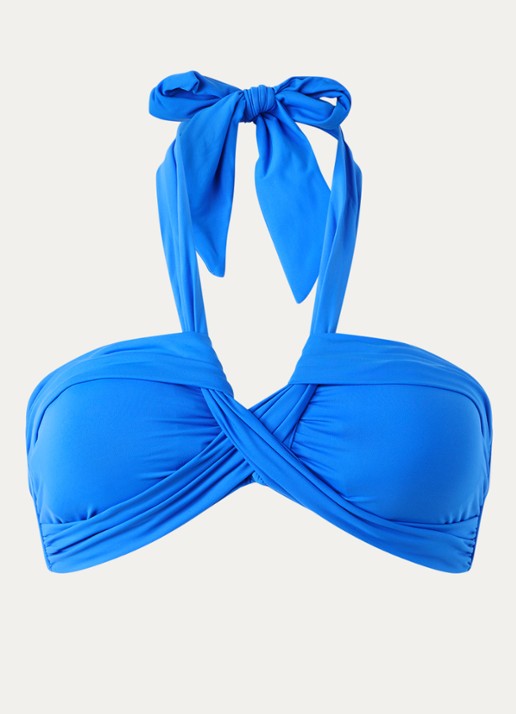 Seafolly Voorgevormde halter bikinitop - voorkant 4 blauw