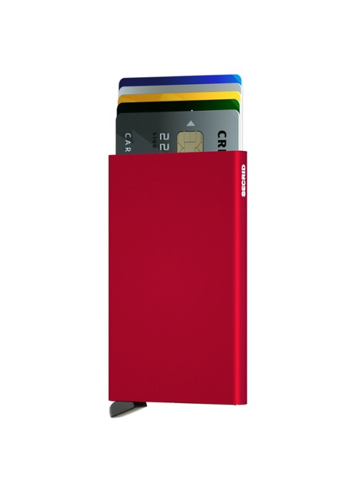 Secrid Cardprotector pasjeshouder van aluminium - voorkant 2 steenrood