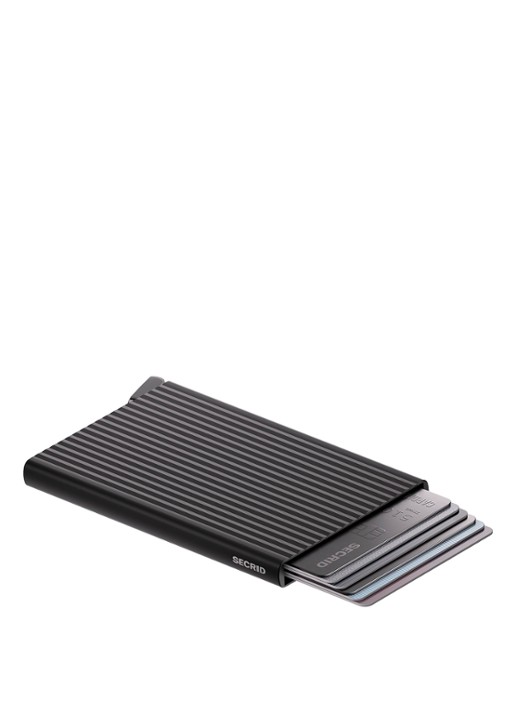 Secrid Cardprotector+ pasjeshouder van aluminium - voorkant 2 zwart