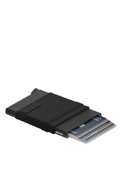 Secrid Flexwallet pasjeshouder van aluminium - voorkant 2 zwart
