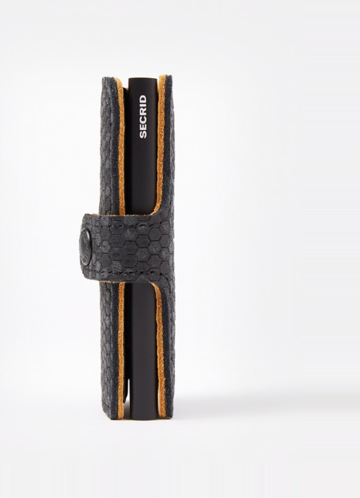 Secrid Miniwallet Beehive Wallet pasjeshouder van leer - detail 3 zwart