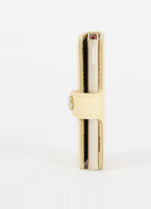 Secrid Miniwallet pasjeshouder van leer met structuur - detail 3 geel