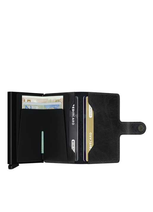 Secrid Miniwallet pasjeshouder van leer - achterkant 5 antraciet