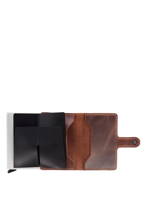 Secrid Miniwallet pasjeshouder van leer - detail 2 roodbruin