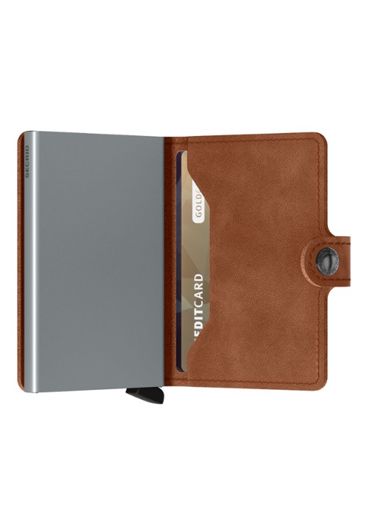 Secrid Miniwallet pasjeshouder van leer - achterkant 5 cognac