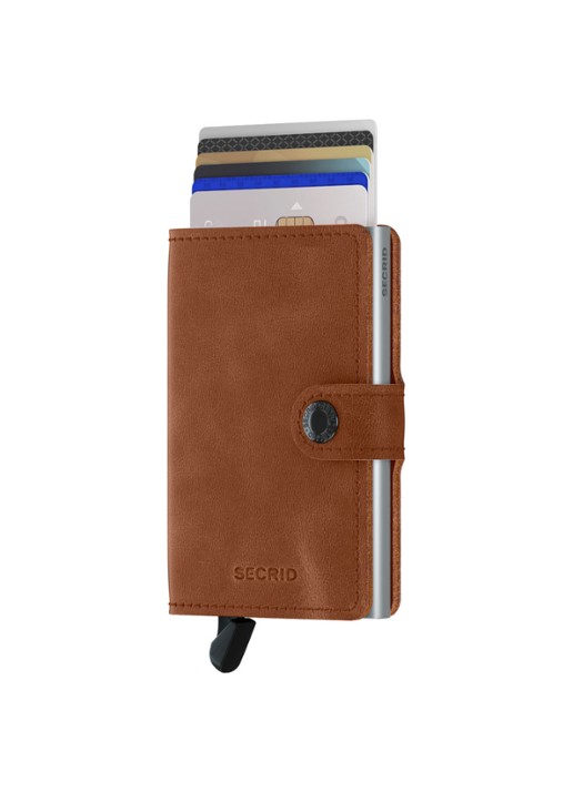 Secrid Miniwallet pasjeshouder van leer - voorkant 2 cognac