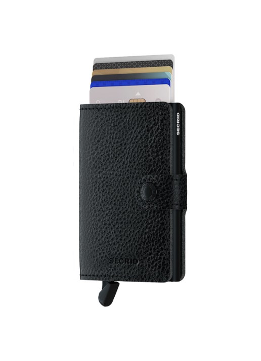 Secrid Miniwallet pasjeshouder van leer - voorkant 2 zwart