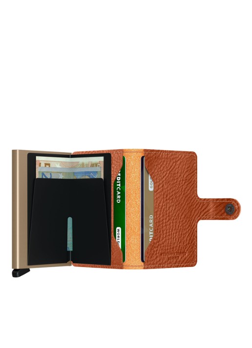 Secrid Miniwallet pasjeshouder van leer - achterkant 2 cognac