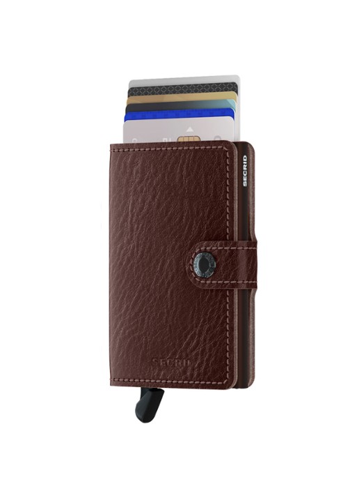 Secrid Miniwallet pasjeshouder van leer - voorkant 2 mahoniebruin