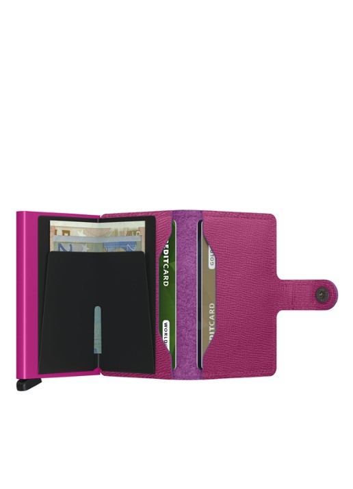 Secrid Miniwallet pasjeshouder van leer - achterkant 5 fuchsia