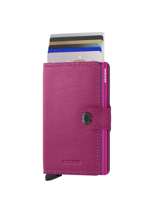 Secrid Miniwallet pasjeshouder van leer - voorkant 4 fuchsia