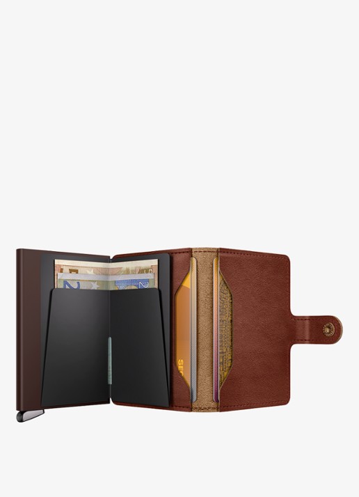 Secrid Miniwallet+ pasjeshouder van leer - detail 2 kastanjebruin