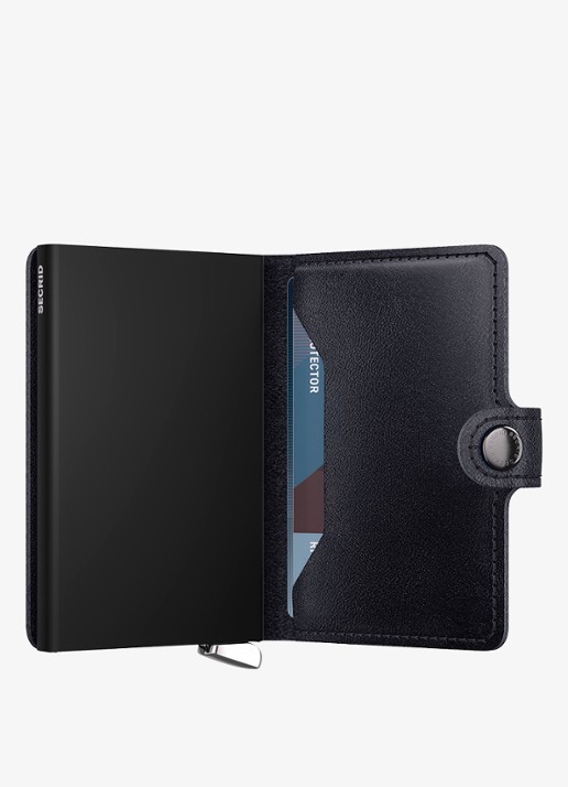 Secrid Miniwallet+ pasjeshouder van leer - detail donkerblauw