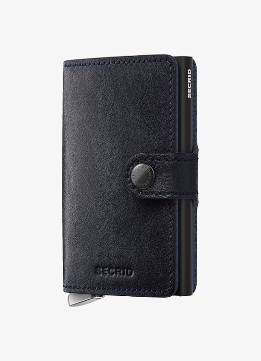 Secrid Miniwallet+ pasjeshouder van leer - voorkant 6 donkerblauw