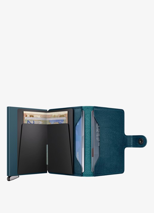 Secrid Miniwallet+ pasjeshouder van leer - detail 2 petrol