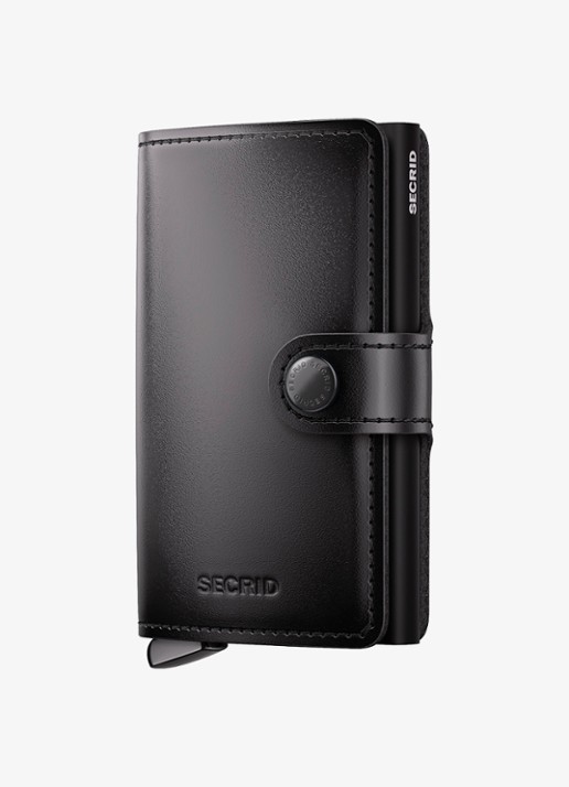 Secrid Miniwallet+ pasjeshouder van leer - voorkant 3 zwart