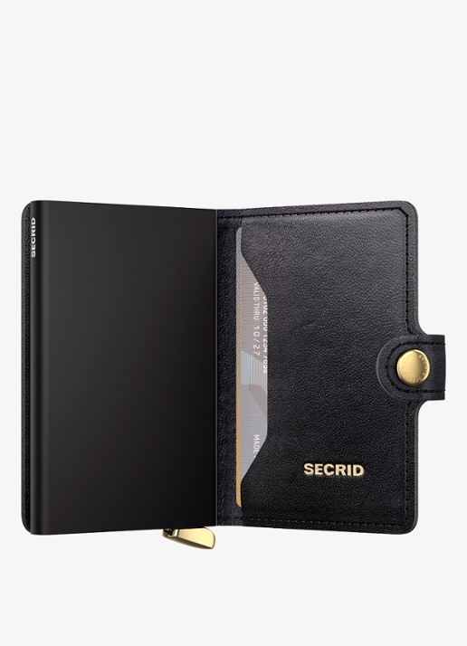 Secrid Miniwallet+ pasjeshouder van leer - achterkant 7 zwart