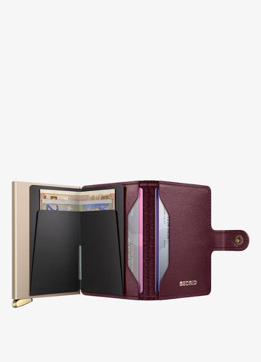 Secrid Miniwallet+ pasjeshouder van leer - detail 2 bordeauxrood