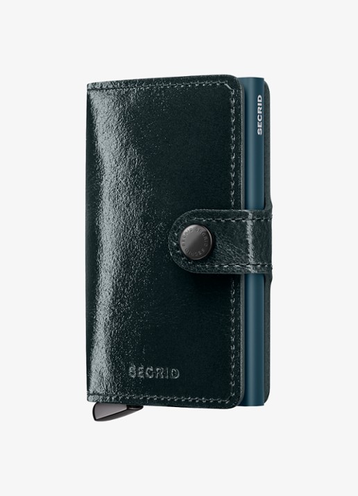 Secrid Miniwallet+ pasjeshouder van leer - voorkant 2 zeegroen