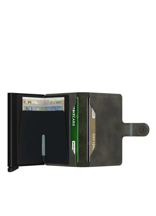 Secrid Miniwallet Vintage pasjeshouder van leer - achterkant 3 bronsgroen