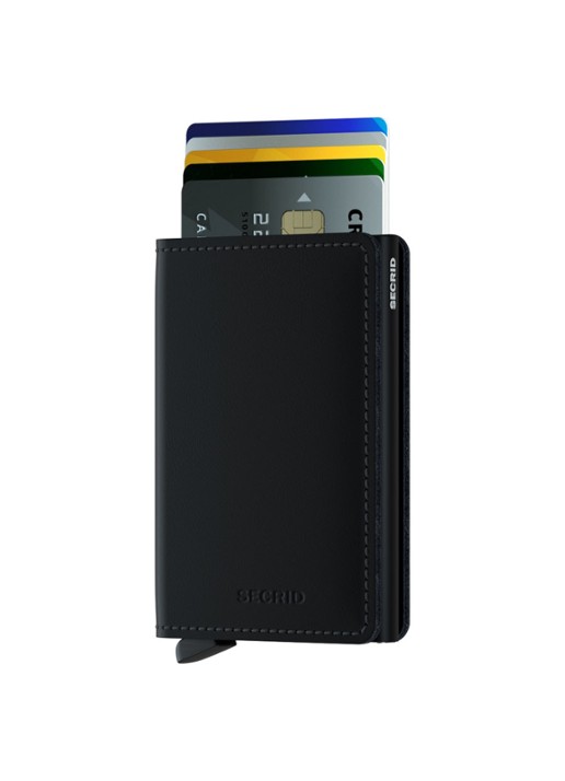 Secrid Slimwallet Matte Pasjeshouder van leer - voorkant 2 zwart