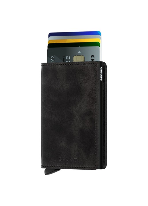 Secrid Slimwallet pasjeshouder van leer - voorkant 6 antraciet