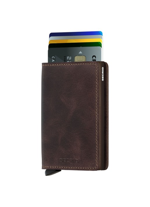 Secrid Slimwallet pasjeshouder van leer - voorkant 4 donkerbruin