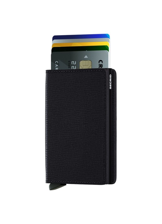 Secrid Slimwallet pasjeshouder van leer - voorkant 3 zwart