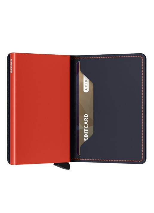 Secrid Slimwallet pasjeshouder van leer - achterkant 3 donkerblauw