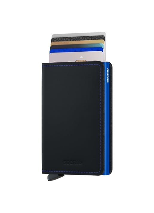 Secrid Slimwallet pasjeshouder van leer - voorkant 2 zwart