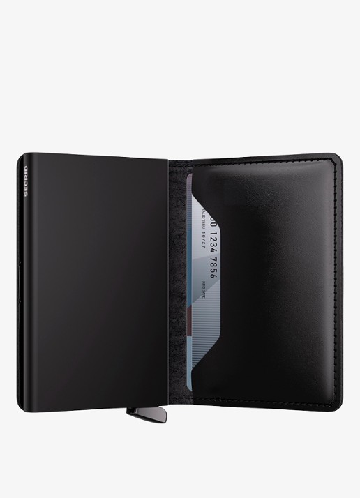 Secrid Slimwallet+ pasjeshouder van leer - detail 4 zwart